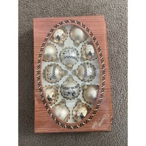 12 Vintage Christmas By Krebs Glass Ornaments Native American Symbol RARE